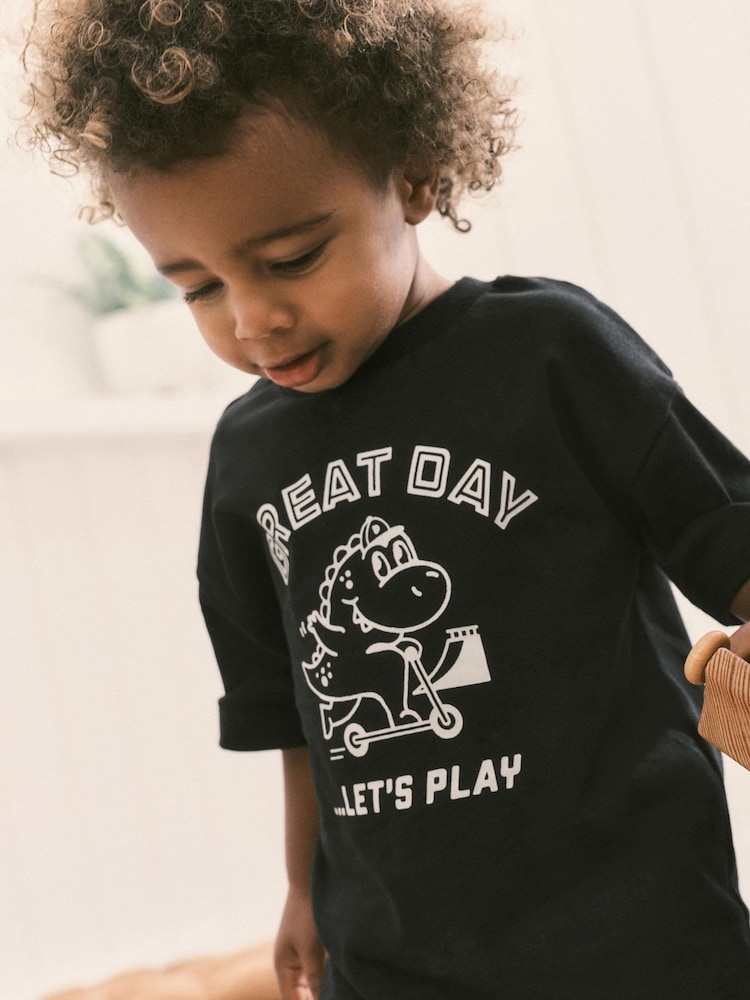 Black Short Sleeve Character T-Shirt (3mths-7yrs) - Image 1 of 6