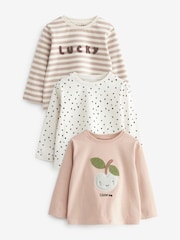 Cream nevtralna Apple - Znak dolg rokav; z dolgimi rokavi Cotton majica 3 komplet (3m-7let) - Slika 1 iz 6