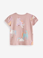 Pink Unicorn 100% Cotton Short Sleeve T-Shirts 4 Pack (3mths-7yrs) - Image 3 of 7