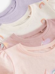 Pink Unicorn 100% Cotton Short Sleeve T-Shirts 4 Pack (3mths-7yrs) - Image 7 of 7
