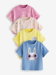 Blue Bunny Character 100% Cotton Short Sleeve T-Shirts 4 Pack (3mths-7yrs) - Image 1 of 5