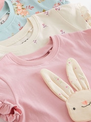 Pink Bunny 100% Cotton T-Shirts 4 Pack (3mths-7yrs) - Image 3 of 3