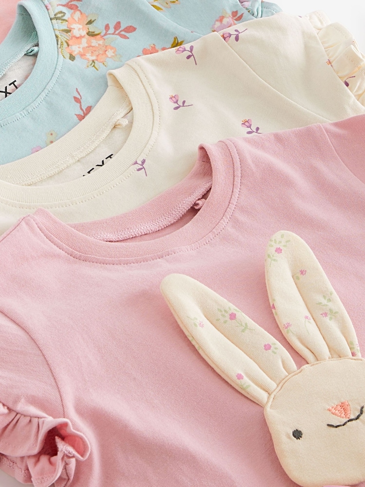 Pink Bunny 100% Cotton T-Shirts 4 Pack (3mths-7yrs) - Image 3 of 3