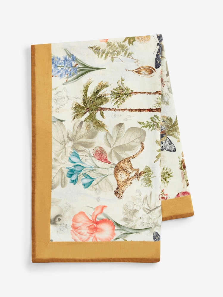 Clarke & Clarke Tropical Green/Natural Florence 100% Cotton Table Cloth - Image 2 of 2