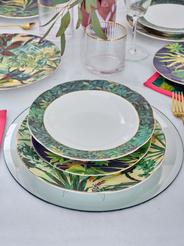 Clarke and Clarke Navy Blue/Tropical Green Toucan 12 Piece Set - Image 2 of 3