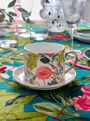 Clarke & Clarke Blush Pink Passiflora Cup & Saucer - Image 1 of 2