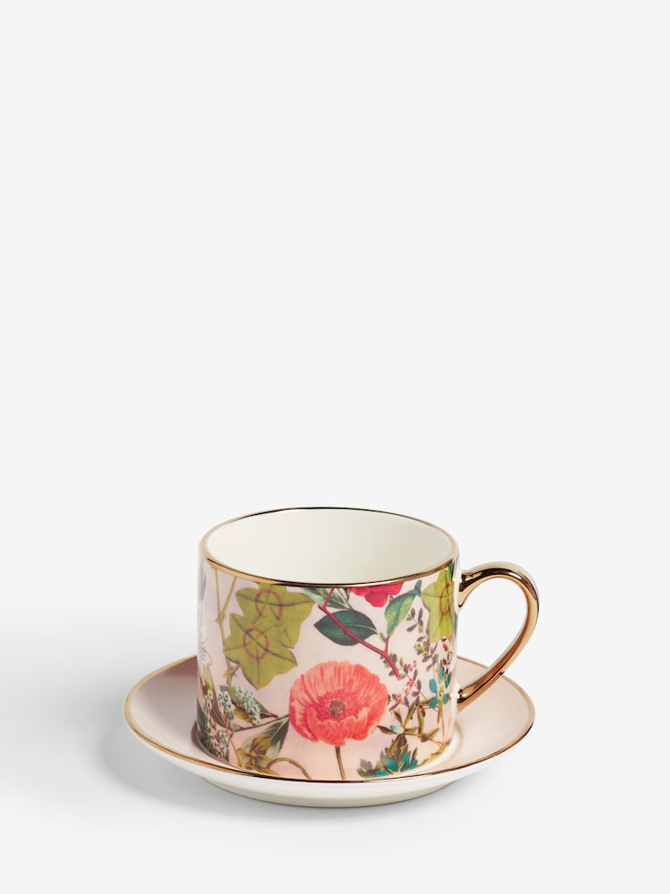 Clarke & Clarke Blush Pink Passiflora Cup & Saucer - Image 2 of 2