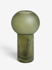 Clarke & Clarke Green Ribbed Round Vase - Image 3 of 4