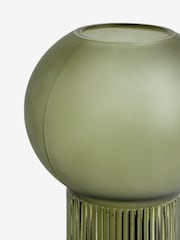 Clarke & Clarke Green Ribbed Round Vase - Image 4 of 4