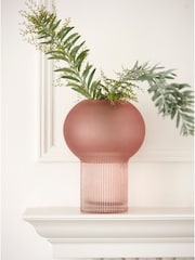 Clarke & Clarke Pink Ribbed Round Vase - Image 1 of 4