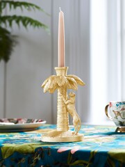Clarke & Clarke Gold Taper Candle Holder - Image 1 of 3