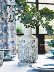 William Morris Cream Leaf Printed Vase - Image 1 of 2
