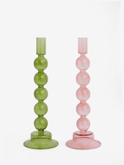 Clarke & Clarke Pink Bobble Taper Candle Holder - Image 2 of 2