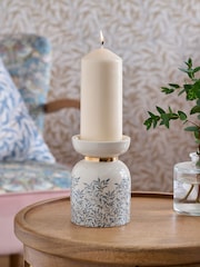 William Morris Cream Leaf Candle Holder - Image 2 of 4