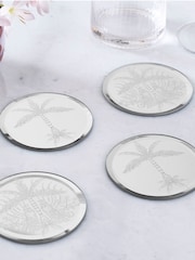 Clarke & Clarke Mirror Leopardo Mirror Set of 4 Coasters - Image 1 of 2