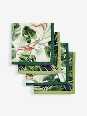 Clarke & Clarke Cream/Indigo Blue Monkey Business Set of 4 Napkins - Image 2 of 2