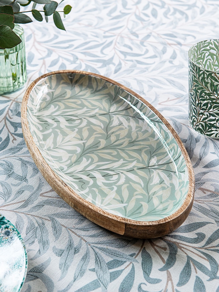 Clarke and Clarke Dove Grey William Morris Designs Willow Boughs Wooden Platter - Image 1 of 2