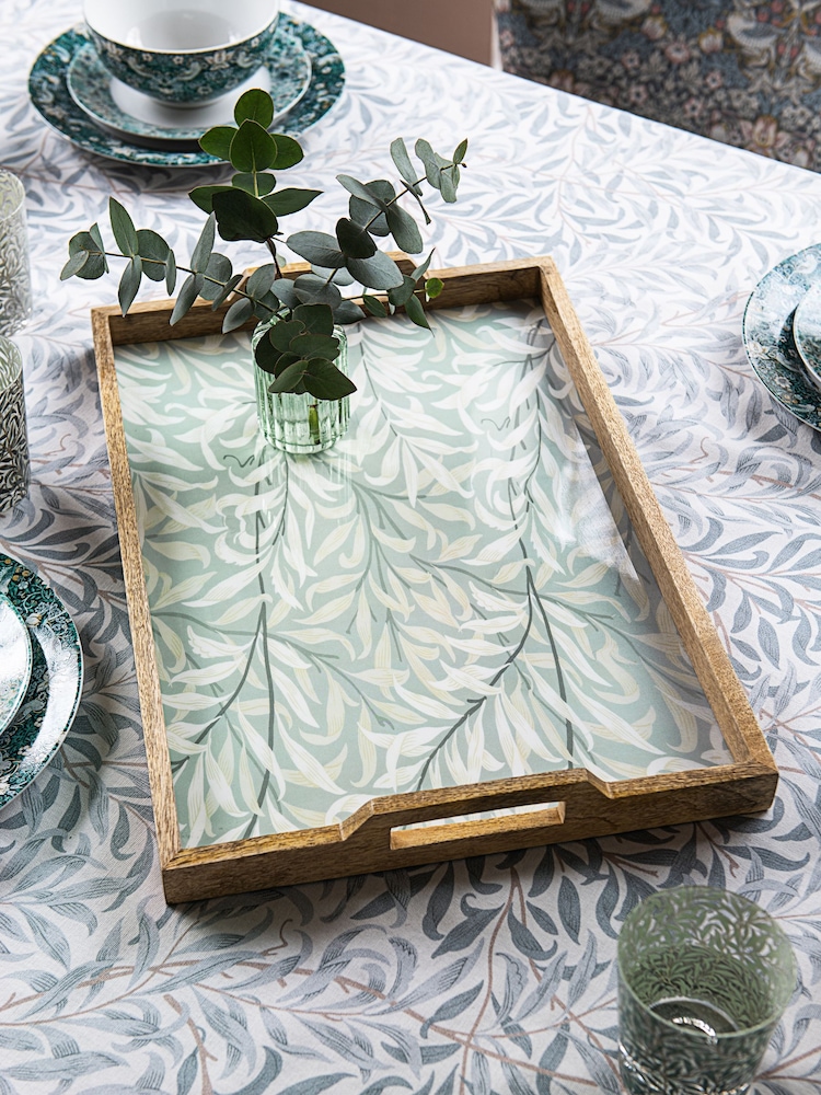 Clarke and Clarke Dove Grey William Morris Designs Willow Boughs Wooden Tray - Image 1 of 2