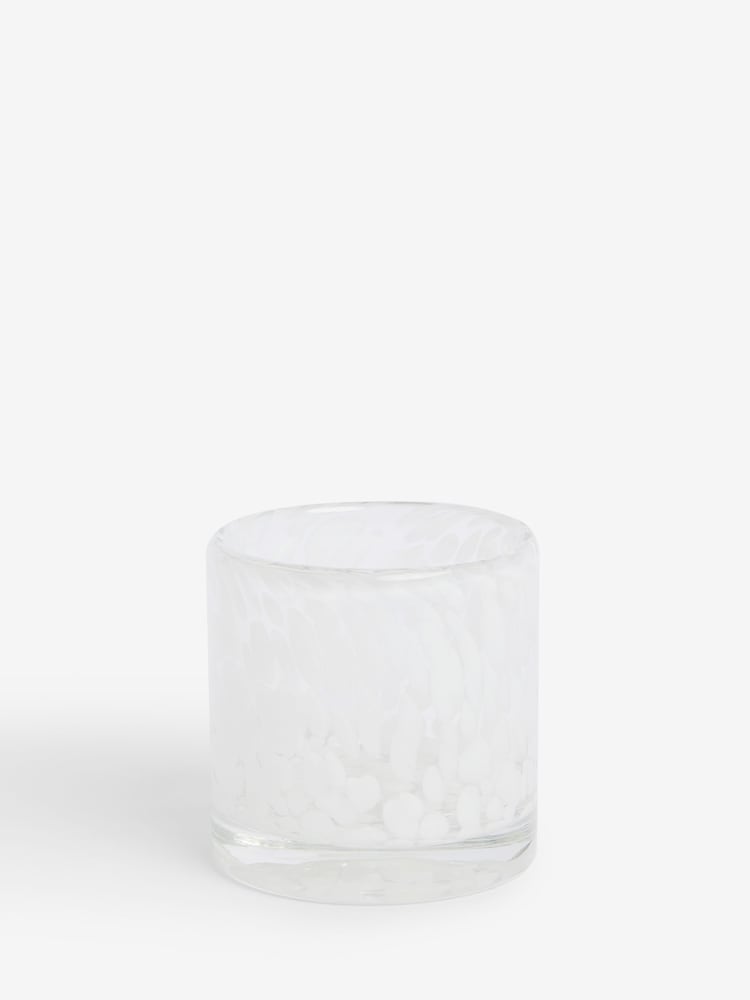 Nina Campbell White Confetti Glass Tea Light Candle Holder - Image 3 of 3