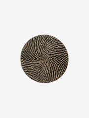 French Connection Black Rattan Hand Woven Single Placemat - Image 2 of 2