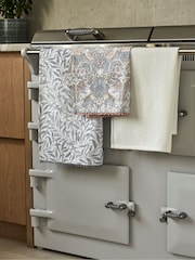 Clarke and Clarke Grey & Blush Pink William Morris Designs 100% Cotton Tea Towels Set 3 - Image 1 of 2