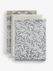 Clarke and Clarke Grey & Blush Pink William Morris Designs 100% Cotton Tea Towels Set 3 - Image 2 of 2