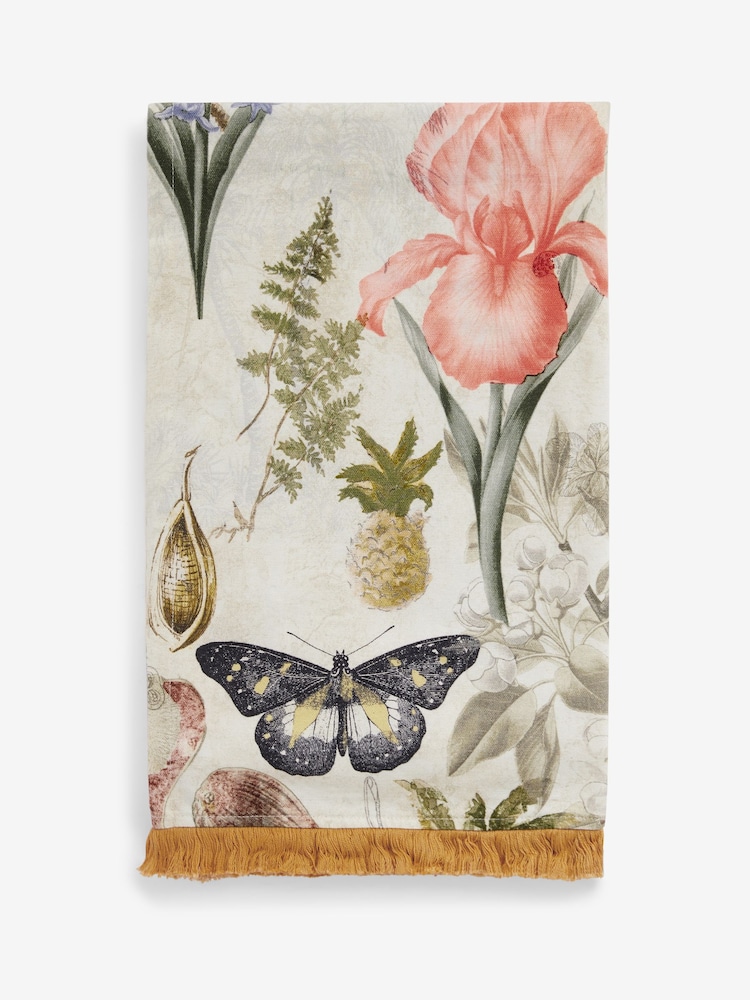 Clarke & Clarke Tropical Green/Natural Florence 100% Cotton Tea Towel - Image 2 of 2
