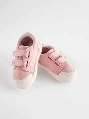 Pink Standard Fit (F) Touch Fasten Strap Machine Washable Trainers - Image 1 of 6
