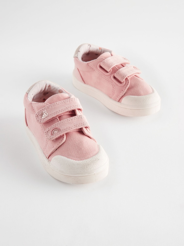 Pink Standard Fit (F) Touch Fasten Strap Machine Washable Trainers - Image 6 of 6