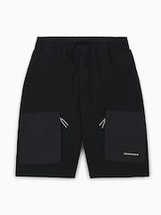 Converse Black 100% Cotton Wordmark Utility Shorts - Image 4 of 6