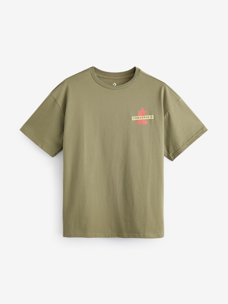 Converse Beige 100% Cotton Festival Palm Tree T-Shirt - Image 5 of 5