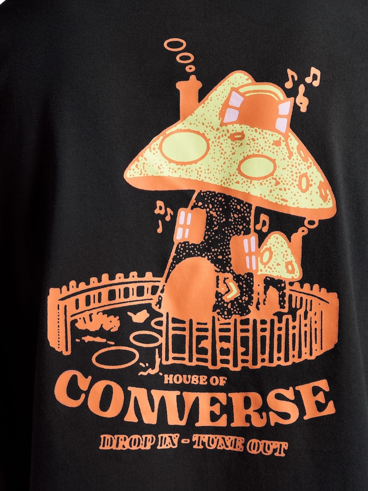 Converse Black 100% Cotton Mushroom House T-Shirt - Image 8 of 8