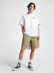 Converse Khaki Green 100% Cotton Utility Baggy Shorts - Image 4 of 9