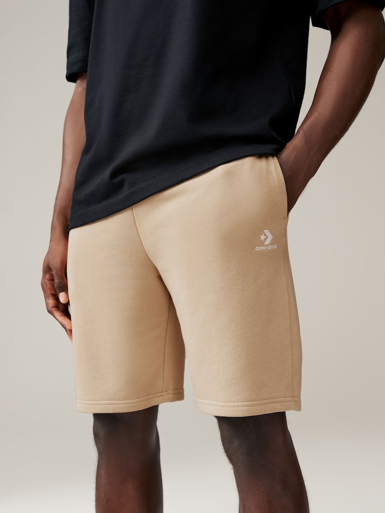 Converse Cream Star Chevron 100% Cotton Shorts - Image 1 of 4