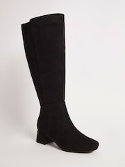 JD Williams Black Extra Wide Fit Block Heel High Leg Boots - Image 1 of 1