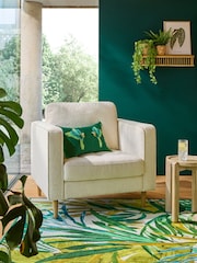 Casual Boucle Oyster Natural Houghton Slim Arm Chair - Image 1 of 14
