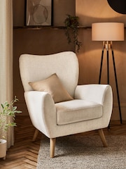Tweedy Plain Light Natural Wilson II Highback Grande Armchair - Image 1 of 8