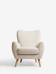 Tweedy Plain Light Natural Wilson II Highback Grande Armchair - Image 2 of 8
