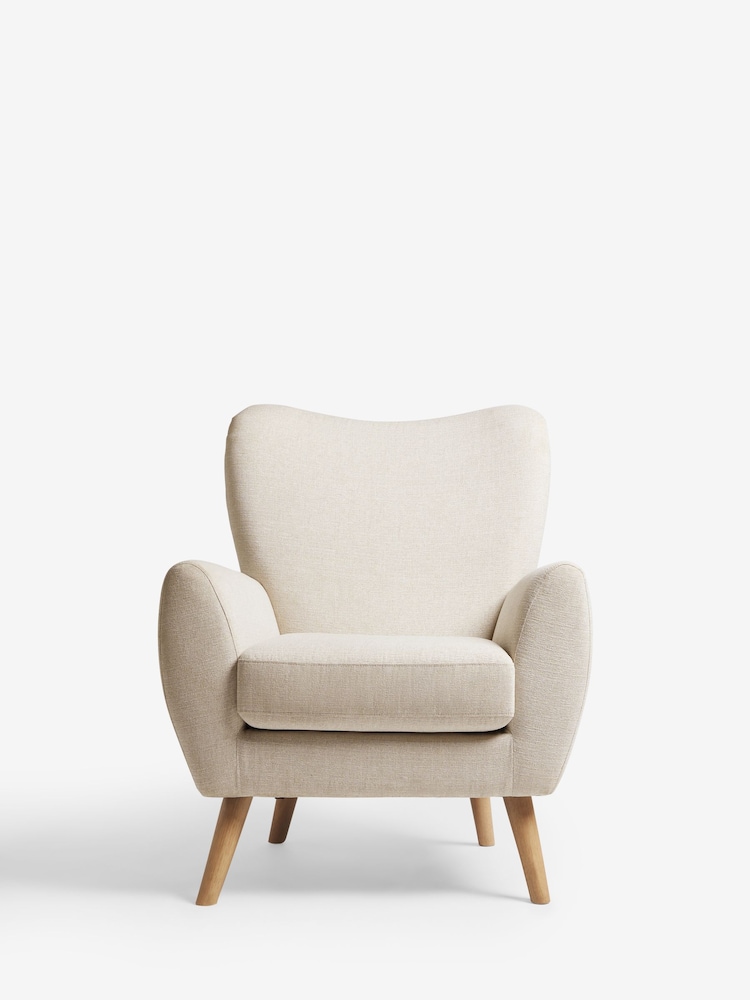 Tweedy Plain Light Natural Wilson II Highback Grande Armchair - Image 2 of 8