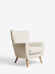 Tweedy Plain Light Natural Wilson II Highback Grande Armchair - Image 3 of 8