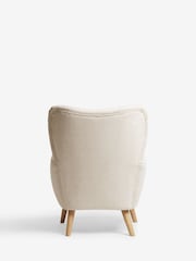 Tweedy Plain Light Natural Wilson II Highback Grande Armchair - Image 7 of 8