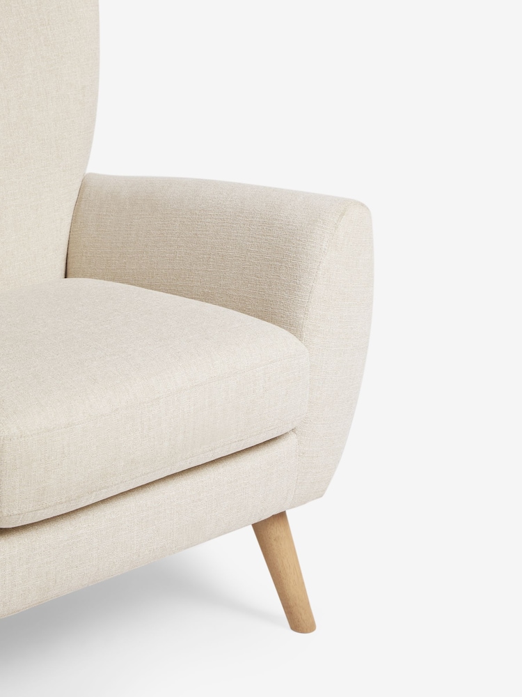 Tweedy Plain Light Natural Wilson II Highback Grande Armchair - Image 8 of 8