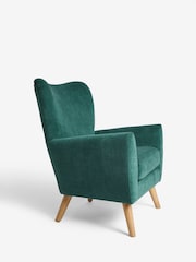 Fine Chenille Teal Blue Wilson II Highback Grande Armchair - Image 2 of 9