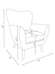 Fine Chenille Teal Blue Wilson II Highback Grande Armchair - Image 4 of 9