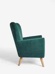 Fine Chenille Teal Blue Wilson II Highback Grande Armchair - Image 6 of 9