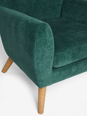 Fine Chenille Teal Blue Wilson II Highback Grande Armchair - Image 8 of 9
