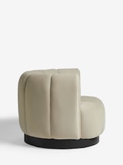 Soft Velvet Pebble Natural Celine Swivel Accent Chair - Image 5 of 8