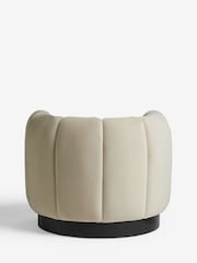 Soft Velvet Pebble Natural Celine Swivel Accent Chair - Image 6 of 8