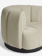 Soft Velvet Pebble Natural Celine Swivel Accent Chair - Image 7 of 8