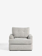 Chunky Chenille Light Grey Parker Platform Armchair - Image 3 of 9
